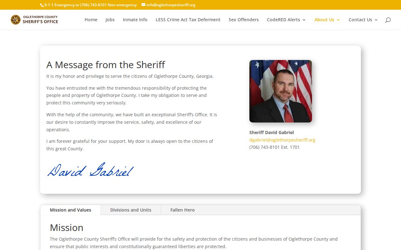 Oglethorpe County arrest records sheriff divisions